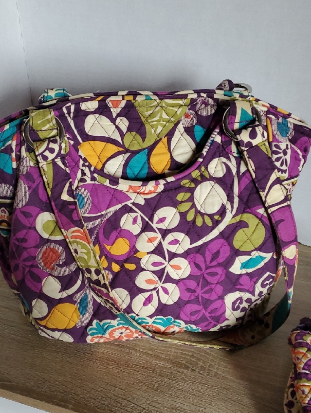 Vera Bradley Plum Crazy Floral Quilted Tote with Coordinating Pouches - Picture 3 of 10